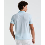 Jacquard Tipped 1/4 Zip Polo (Crystal Blue) 