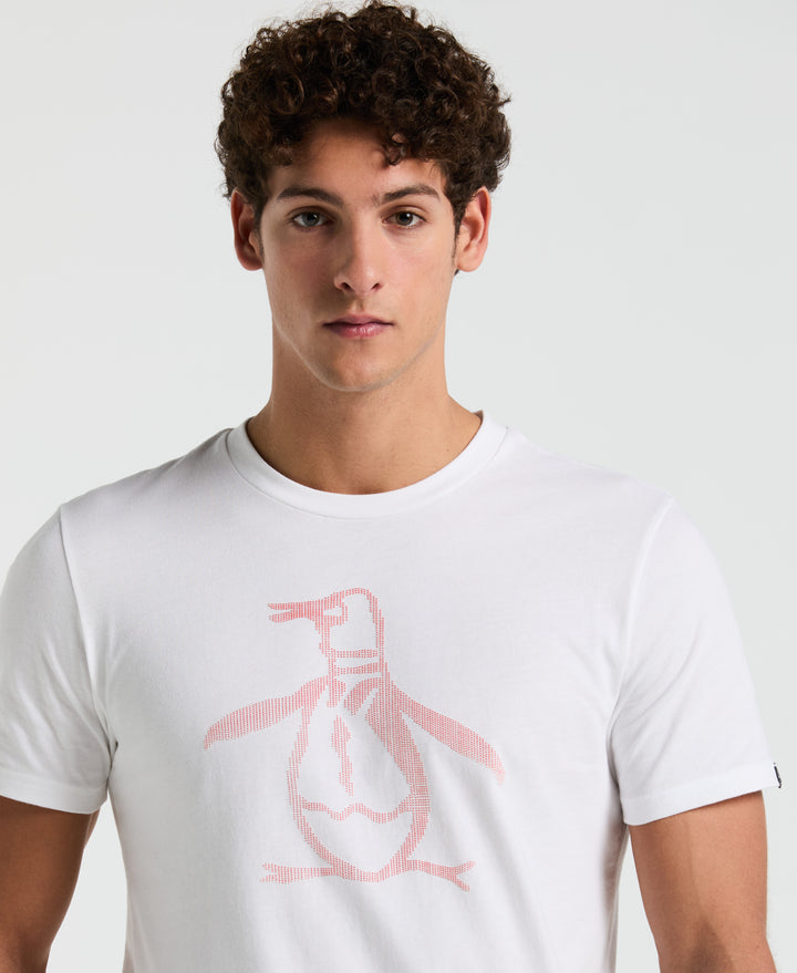 3D Dot Penguin Jersey Graphic Tee (Bright White/Dk Sapph) 