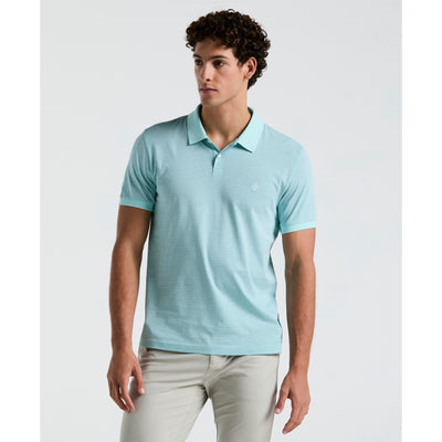 Jersey All-Over Ditsy Print Polo (Blue Tint) 
