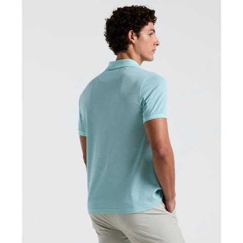 Jersey All-Over Ditsy Print Polo (Blue Tint) 