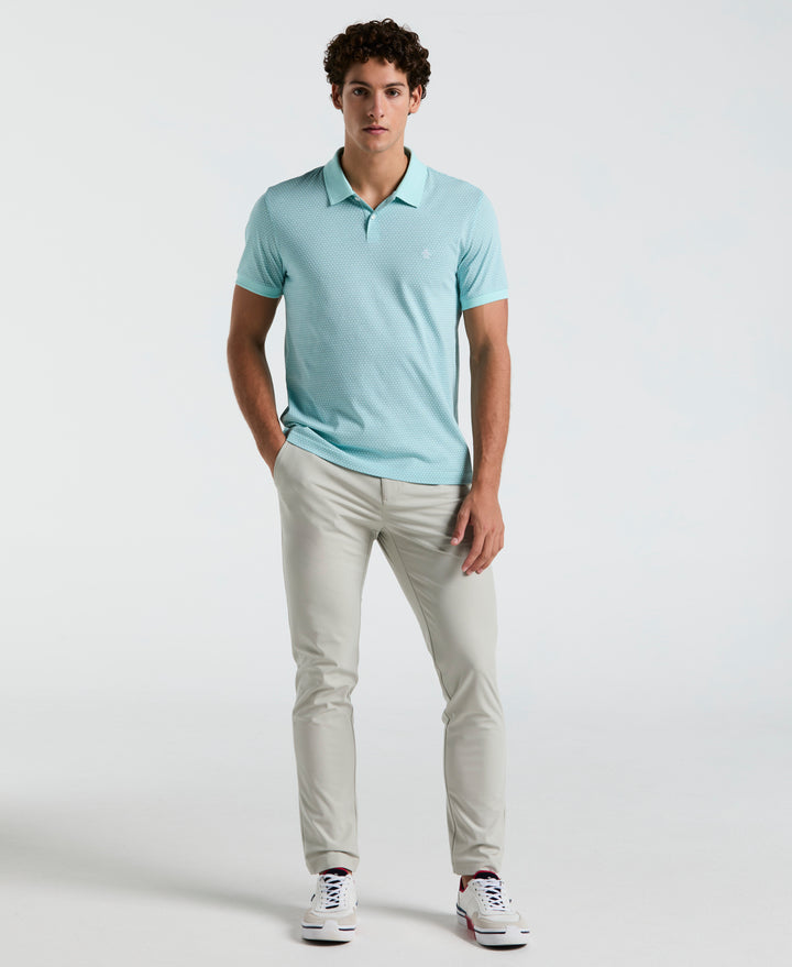Jersey All-Over Ditsy Print Polo (Blue Tint) 