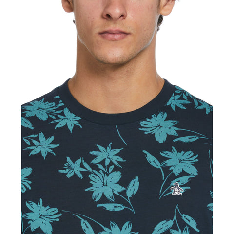 Jersey All-over Floral Tee  (Dark Sapphire) 