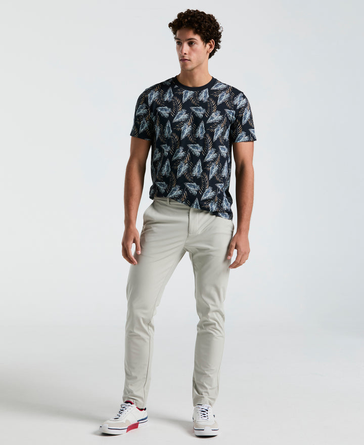 Jersey All-Over Leaves Print Tee (Dark Sapphire) 