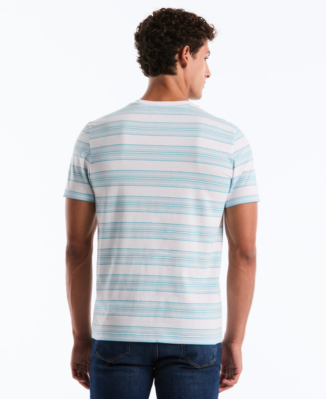 Jersey All-Over Stripe Tee (Bright White) 