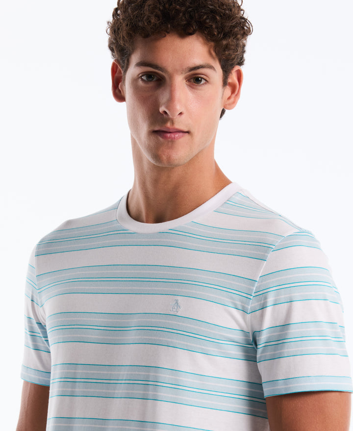 Jersey All-Over Stripe Tee (Bright White) 