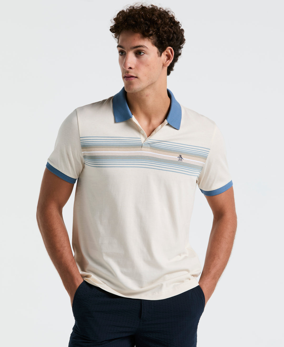 Jersey Chest Stripe Polo (Birch) 