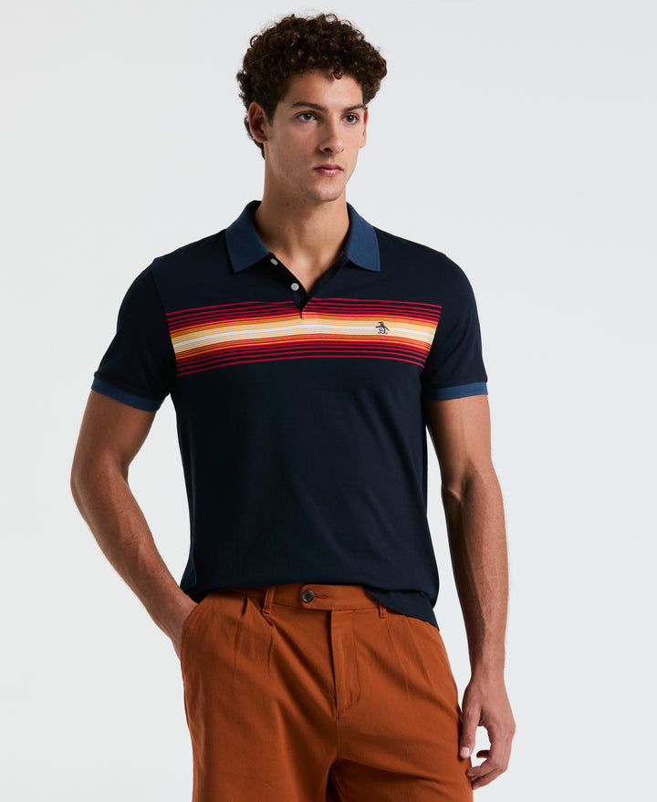 Jersey Chest Stripe Polo (Dark Sapphire) 