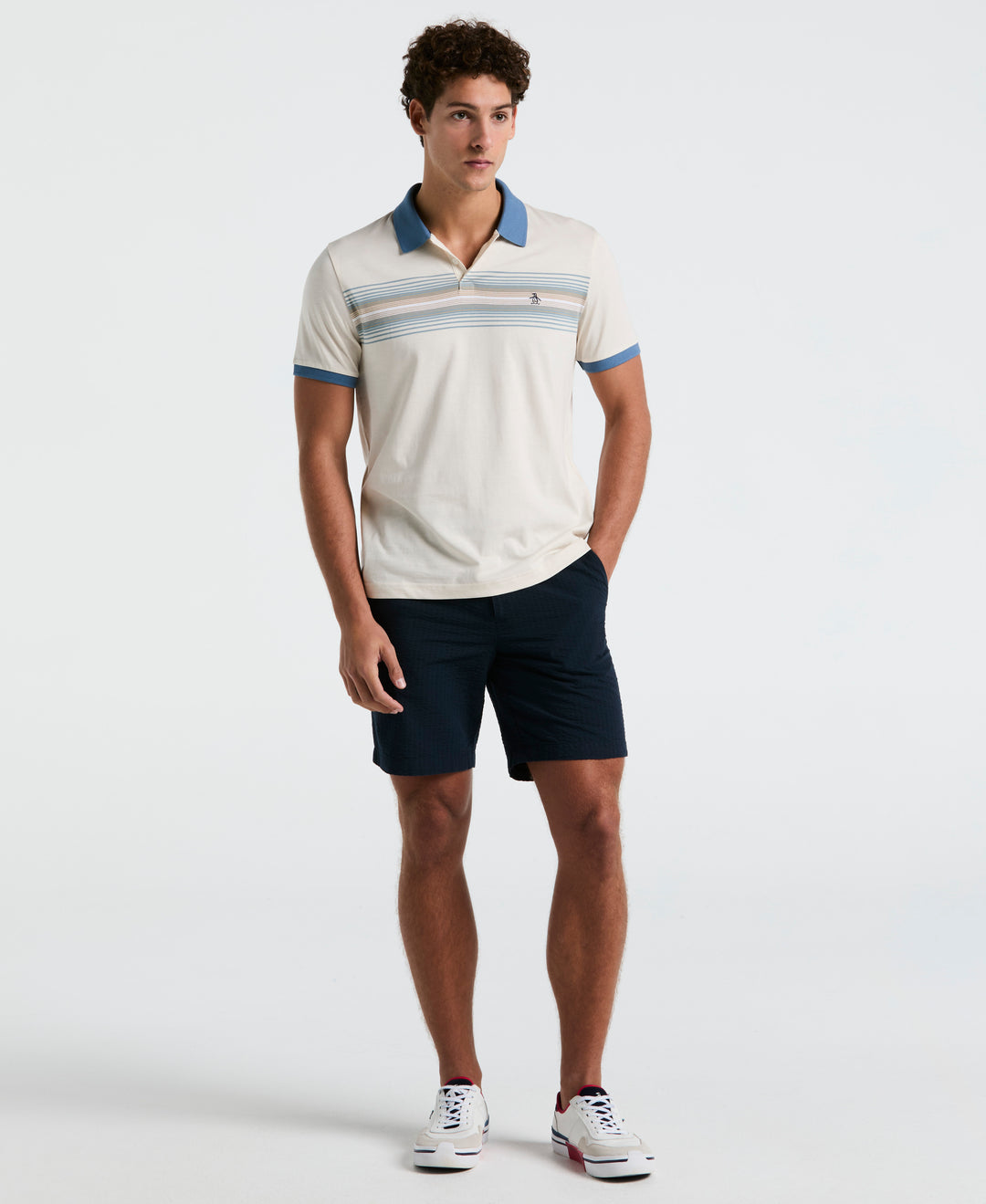 Jersey Chest Stripe Polo (Birch) 