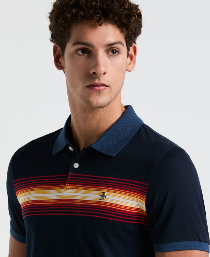 Jersey Chest Stripe Polo (Dark Sapphire) 