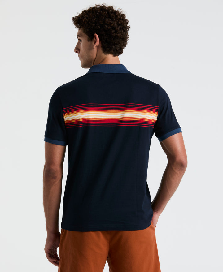 Jersey Chest Stripe Polo (Dark Sapphire) 