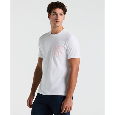 Jersey Geo Palms Pocket Tee-Tees-Bright White-XS-Original Penguin