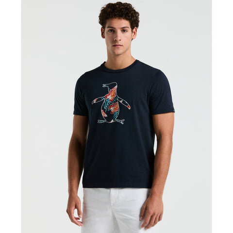 Jersey Graphic Pete Fill Tee-Tees-Dark Sapphire-XS-Original Penguin