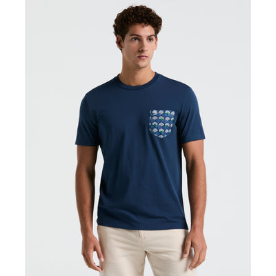 Jersey Multiscallop Woven Pocket Tee (Sargasso Sea) 