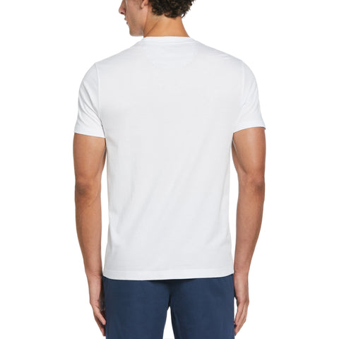Jersey Woven Pocket Island Tee   (Bright White) 