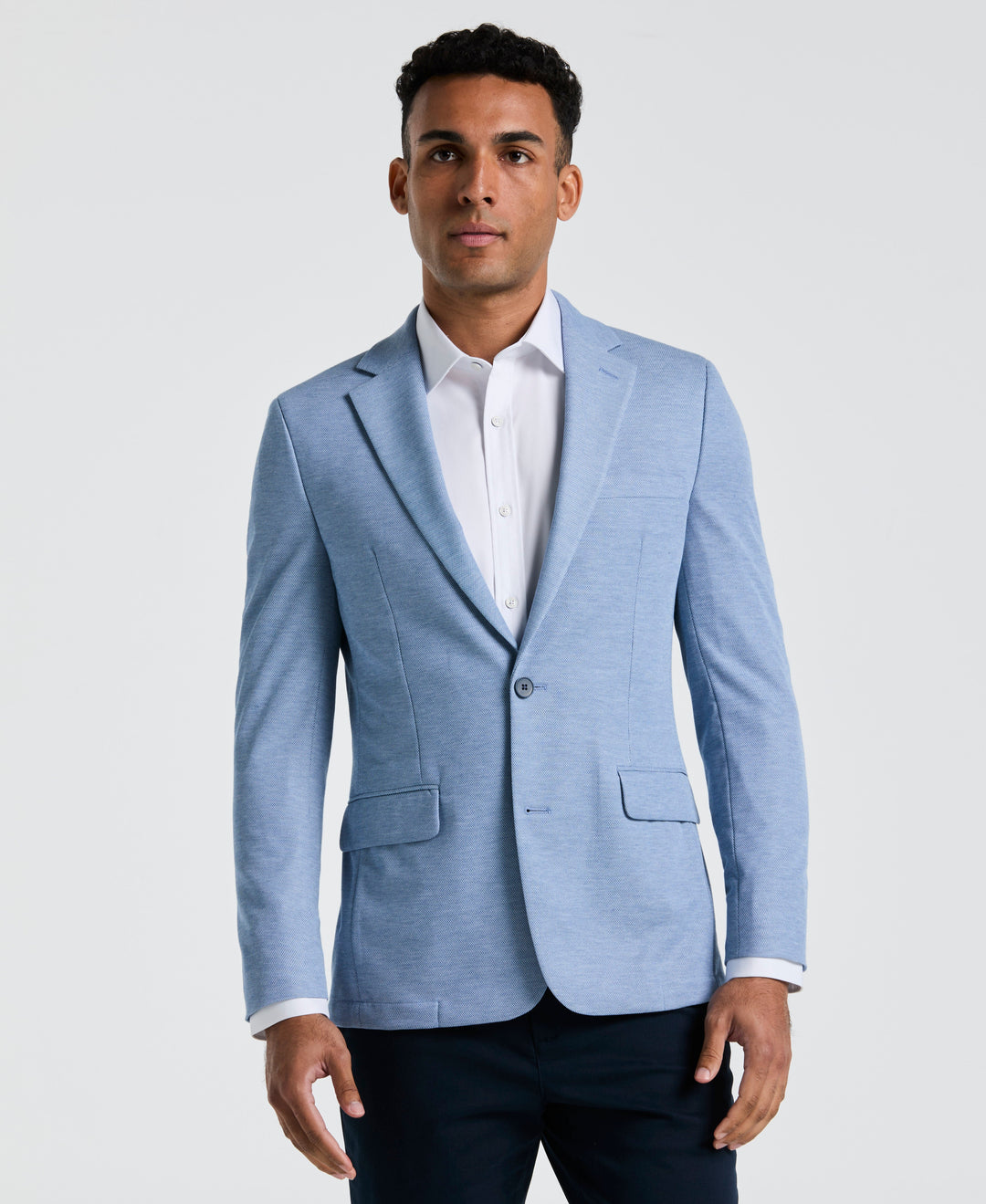 Knit Sport Coat-Suit Jackets-Light Blue-36-Regular-Original Penguin