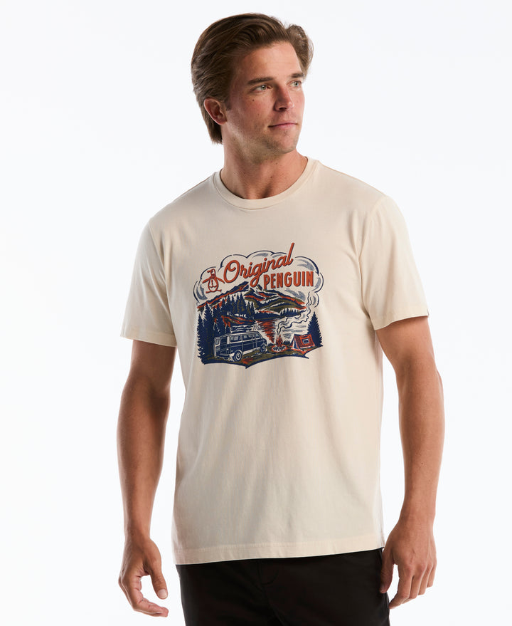 Lakeside Graphic Cotton Tee (Birch) 