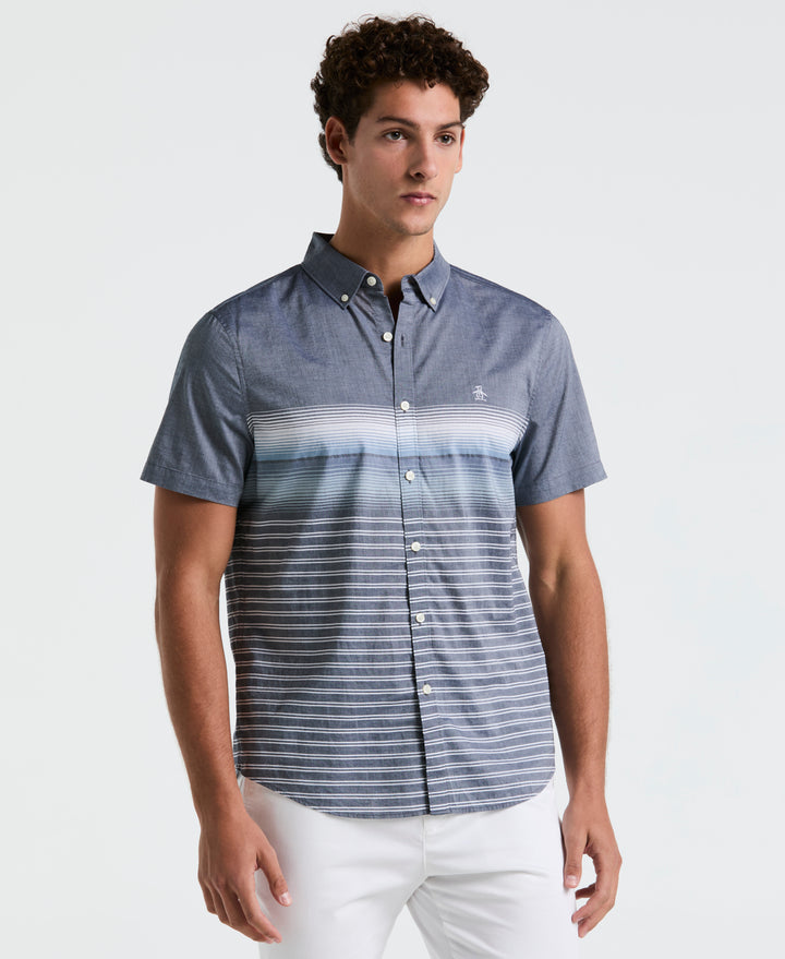 Lawn Gradient Stripe Shirt (Dark Sapphire) 