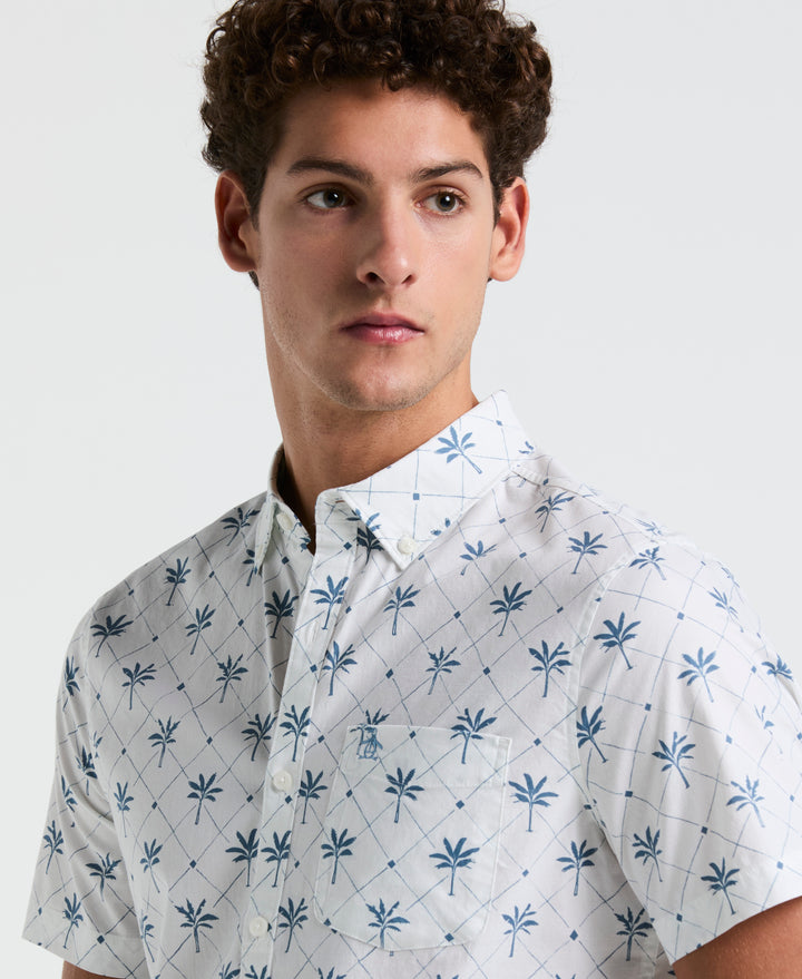 Lawn Gradient Stripe Shirt (Bright White) 