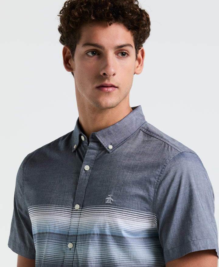 Lawn Gradient Stripe Shirt (Dark Sapphire) 