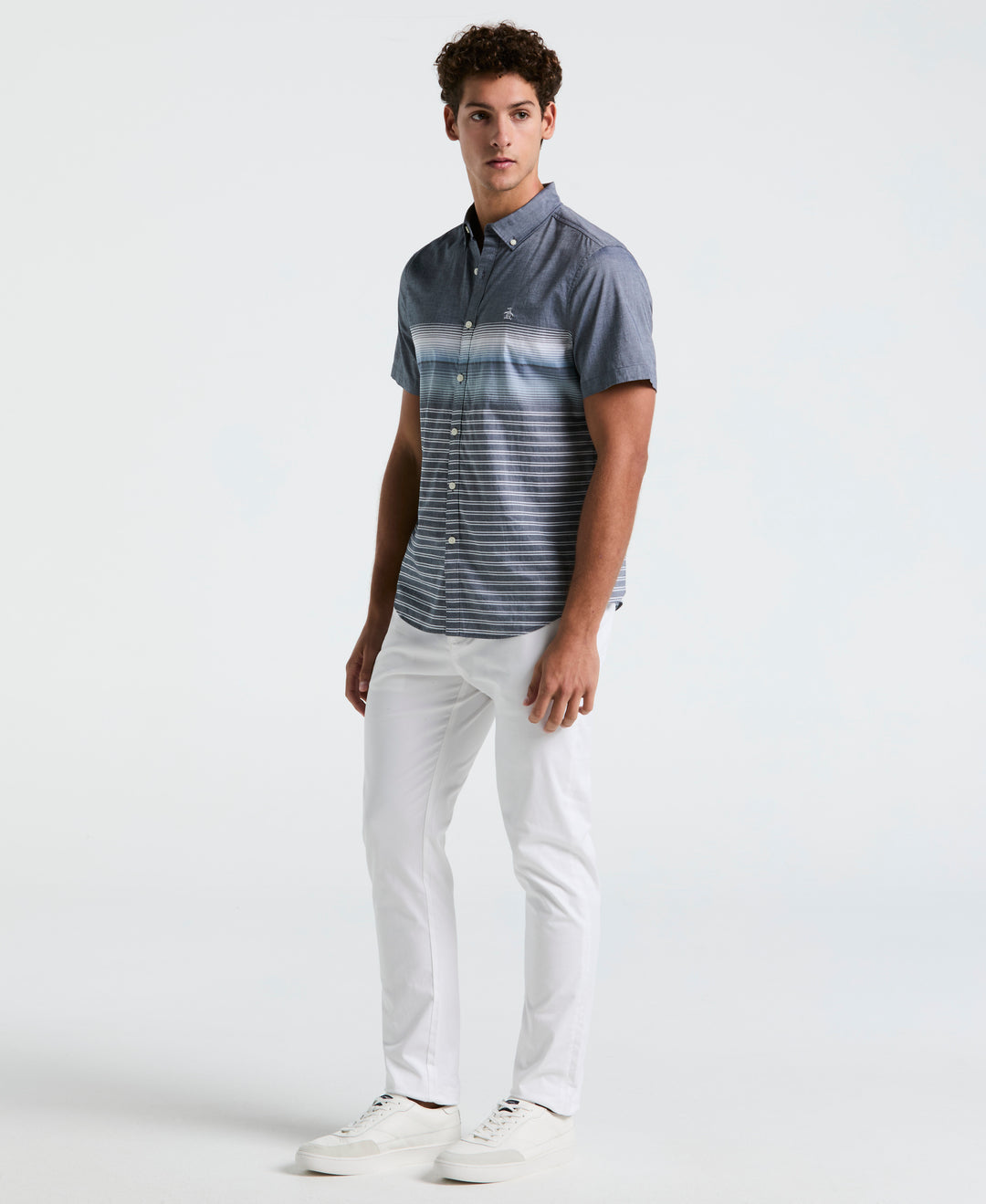 Lawn Gradient Stripe Shirt (Dark Sapphire) 