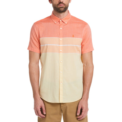 Lawn Stretch Colorblock Stripe Shirt (Flame) 