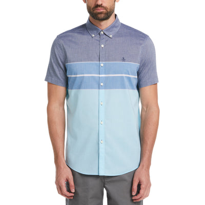 Lawn Stretch Colorblock Stripe Shirt (Sargasso Sea) 