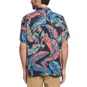 Leaf Print Shirt (Hot Coral) 