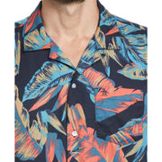 Leaf Print Shirt (Hot Coral) 