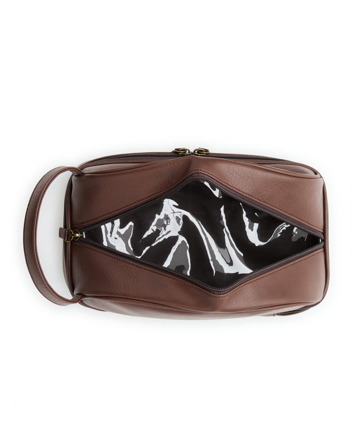 Leather Travel Toiletries Bag-Travel Kits-Original Penguin