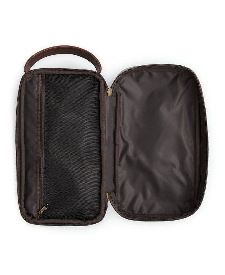 Leather Travel Toiletries Bag-Travel Kits-Original Penguin