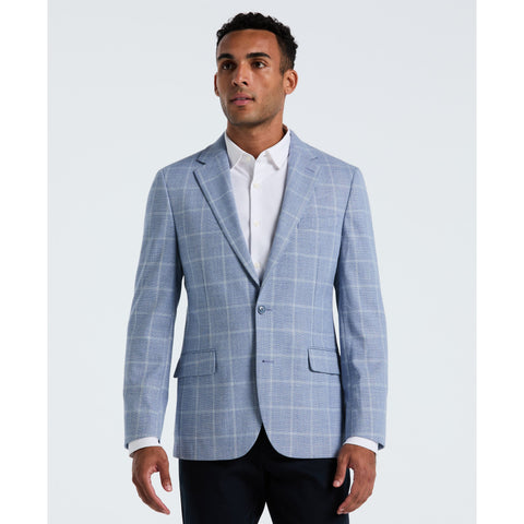 Light Blue Check Sport Coat-Suit Jackets-Light Blue-36-Regular-Original Penguin