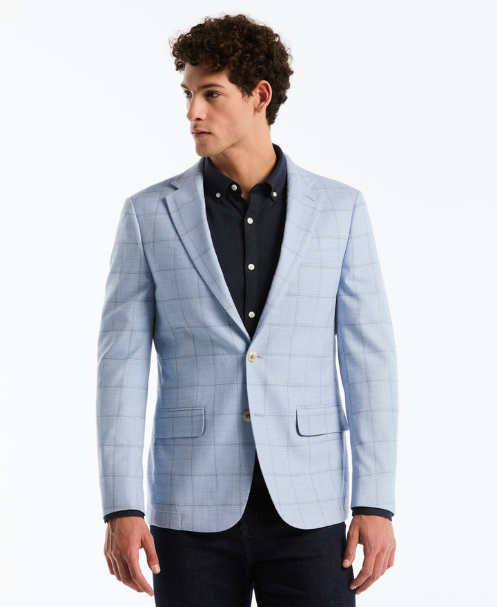 Light Blue Check Suit Separate Jacket-Suit Jackets-Light Blue-36-Short-Original Penguin