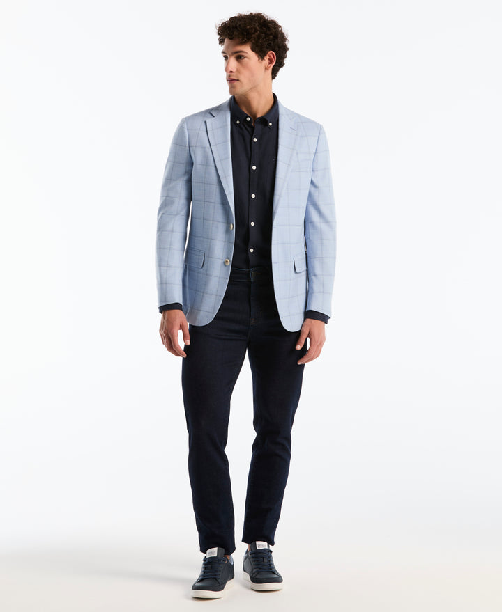 Light Blue Check Suit Separate Jacket-Suit Jackets-Original Penguin