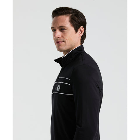 Lightweight 1/4" Zip Corded Pullover Golf Base Layer (Caviar) 