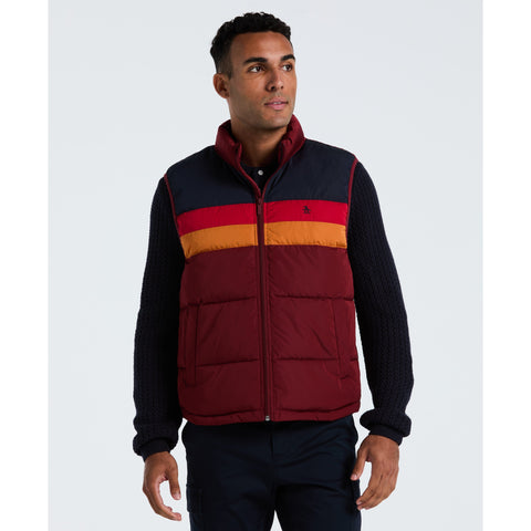 Lightweight Faux Down Vest (Cabernet) 