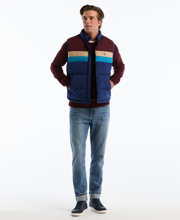 Lightweight Faux Down Vest (Blue Depths) 