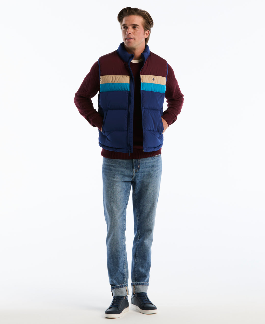 Lightweight Faux Down Vest (Blue Depths) 
