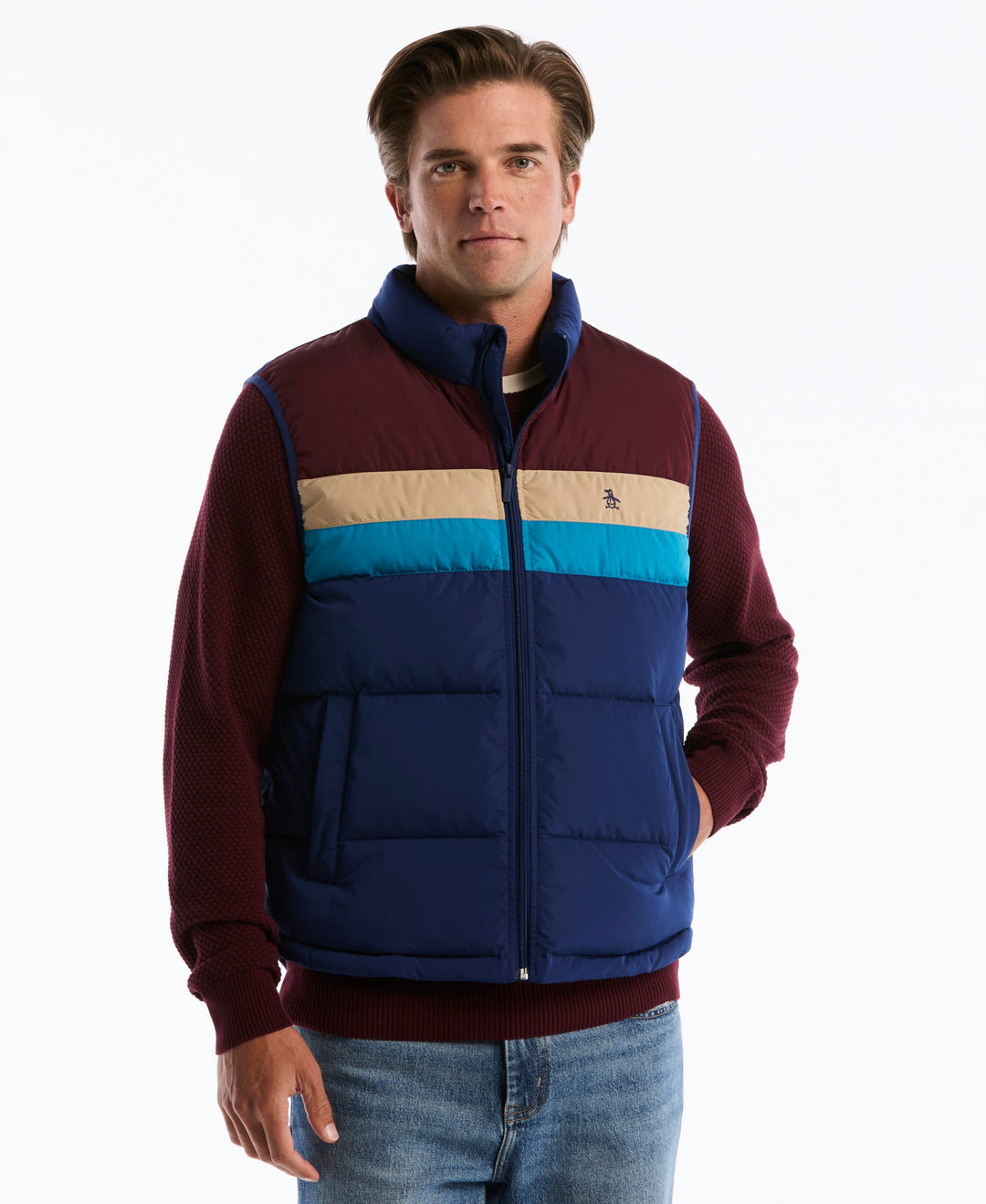 Lightweight Faux Down Vest (Blue Depths) 