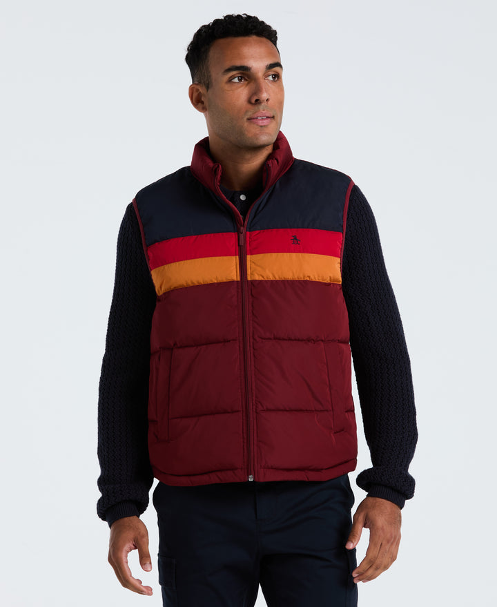 Lightweight Faux Down Vest (Cabernet) 