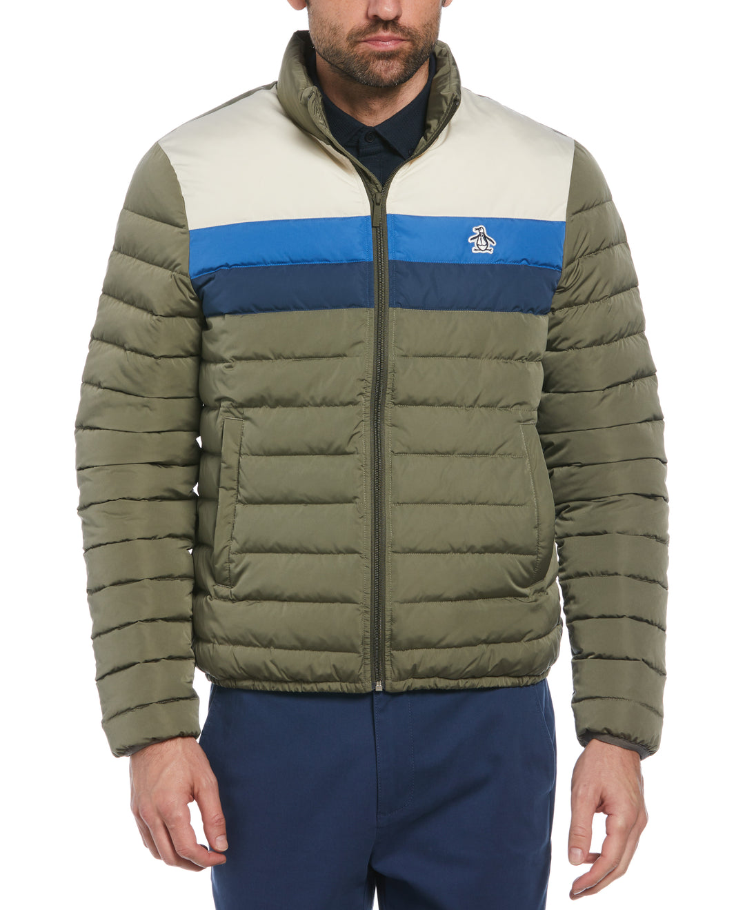 Lightweight Puffer Jacket (Dusty Olive) 