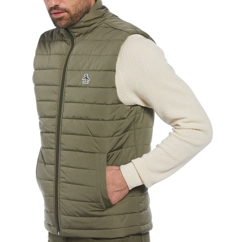 Lightweight Puffer Vest (Dusty Olive) 