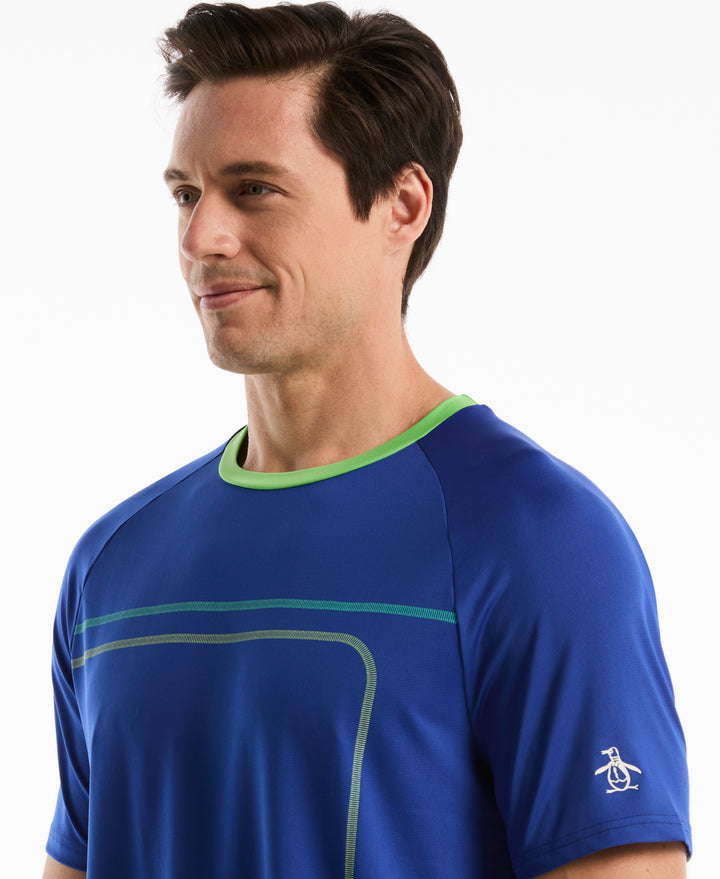 Tennis Linear Print Blocked Crew (Surf The Web) 