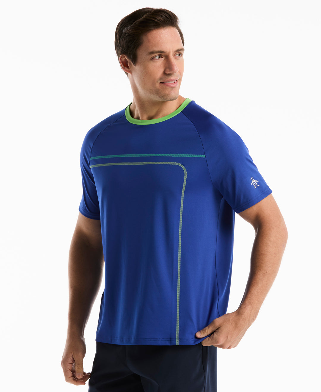 Tennis Linear Print Blocked Crew (Surf The Web) 