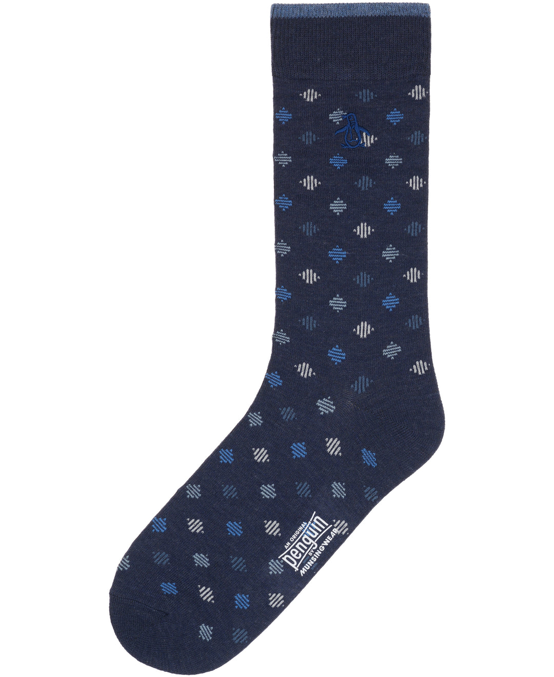 Lined Diamond Neat Sock-Socks-Denim-OS-Original Penguin