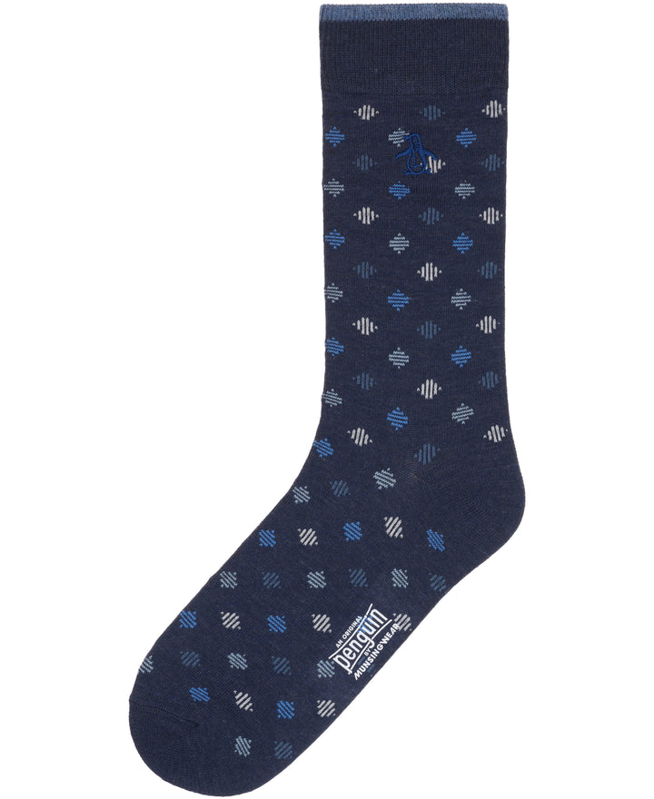 Lined Diamond Neat Sock (Denim) 