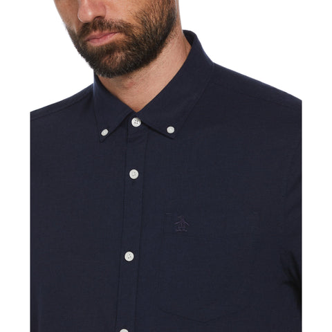 Linen Blend Shirt (Dark Sapphire) 