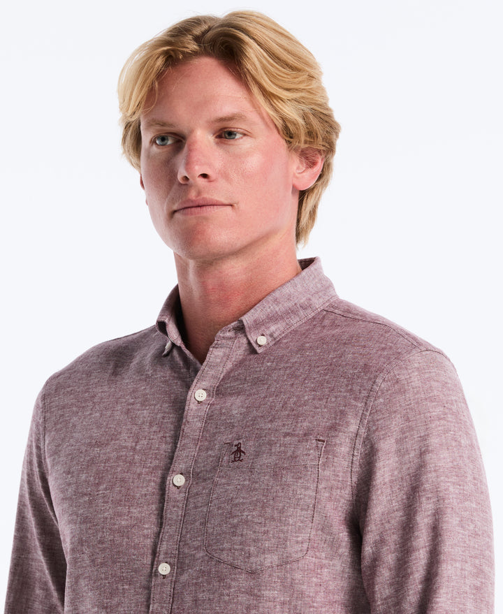 Linen Cotton Stretch Shirt (Port Royale) 