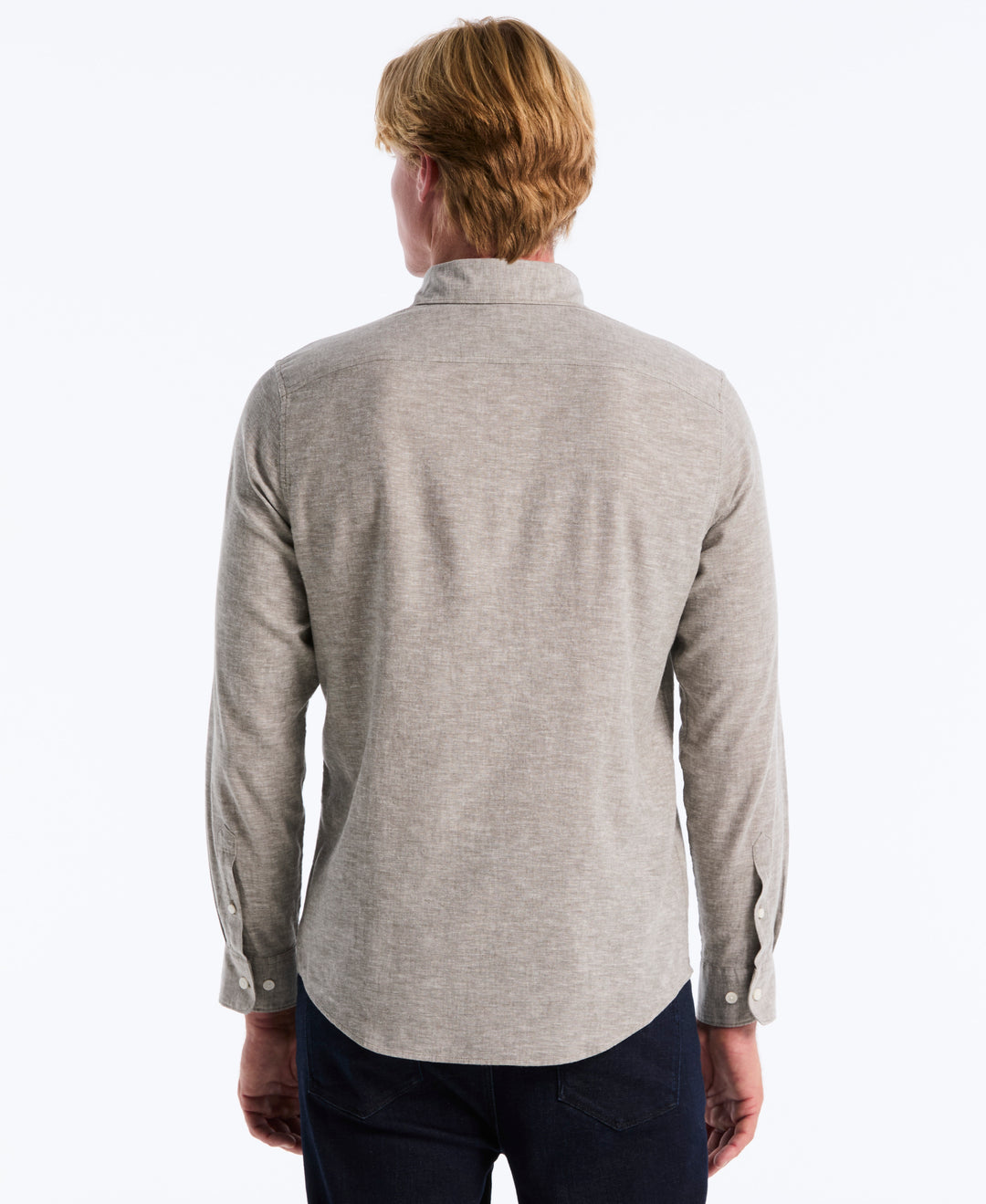 Linen Blend Solid Shirt (Dusty Olive) 