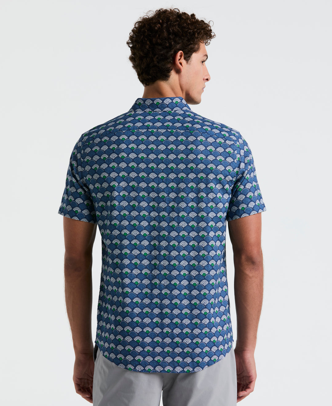 Linen Multiscallop Shirt (Sargasso Sea) 