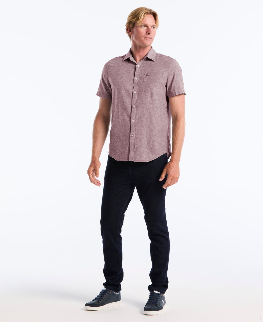 Linen Blend Pocket Shirt (Port Royale) 
